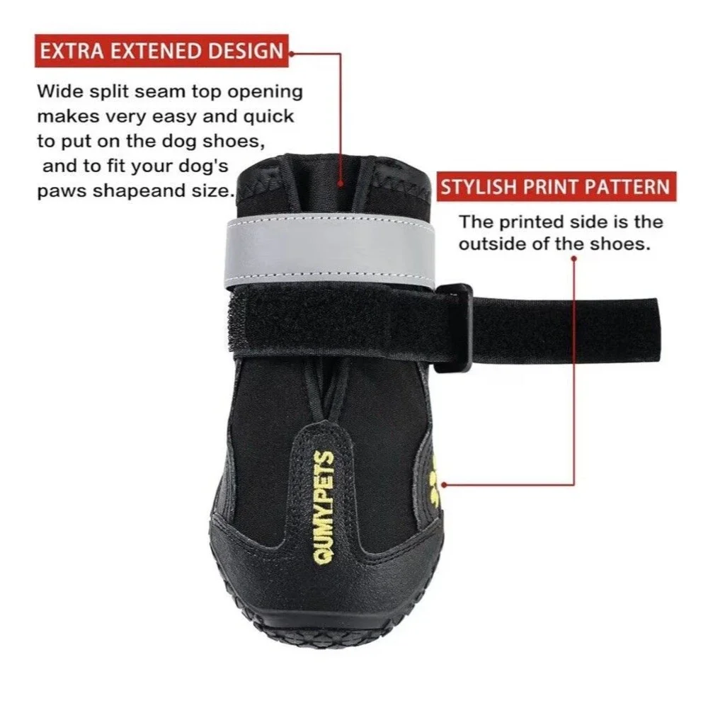 QUMY Dog Shoes for Large Dogs, Medium Dog Boots & Paw Protectors Size 6